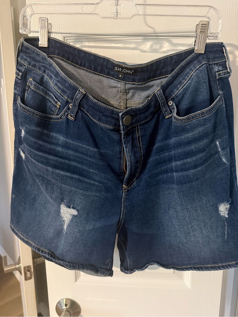 Dear John Blue Distressed Denim Jean Shorts